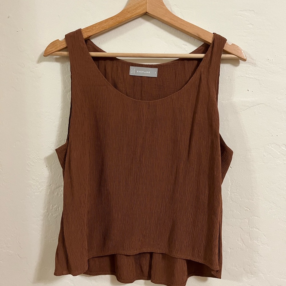 Everlane Naia Ripple Top in Walnut